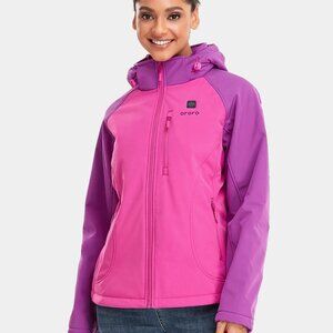 Ororo US XS Pink Purple Hooded Heated Jacket Womens